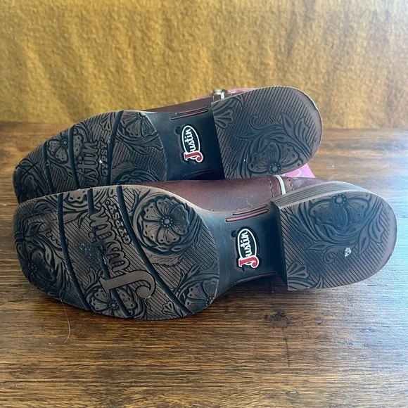 Justin Women’s Gypsy Pink Cowboy Boots size 6.5 - Picture 7 of 12